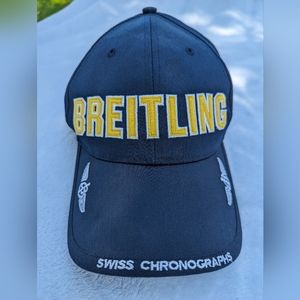 Breitling Swiss Chronographs Mens Navy Baseball Cap Hat Adjustable Snapback